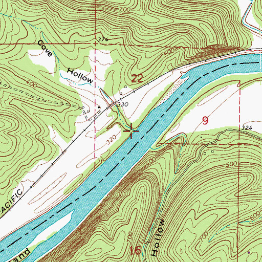 Topographic Map of Cove Hollow, AR