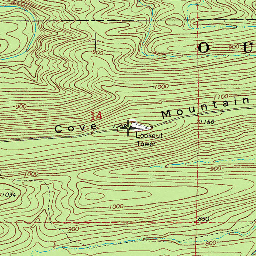 Topographic Map of Cove Mountain, AR