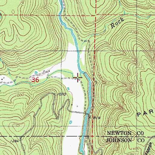 Topographic Map of Cow Creek, AR