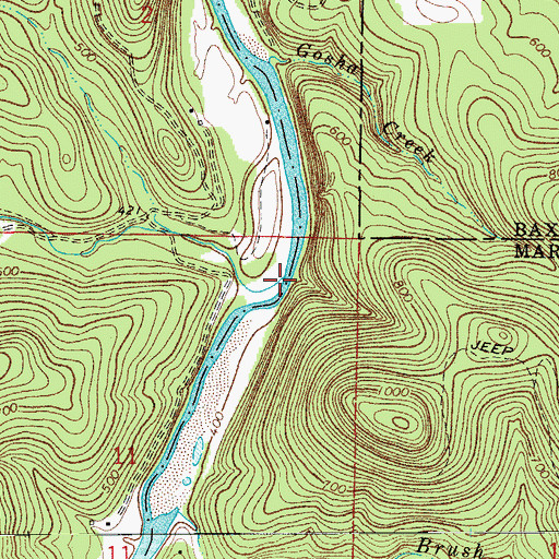 Topographic Map of Cow Creek, AR