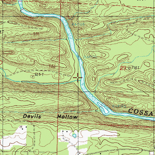 Topographic Map of Cow Creek, AR
