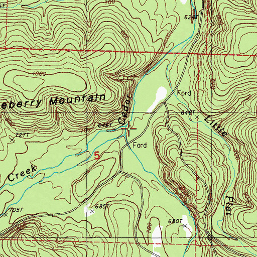 Topographic Map of Cow Creek, AR