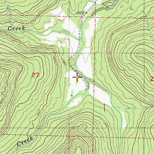 Topographic Map of Cow Creek, AR