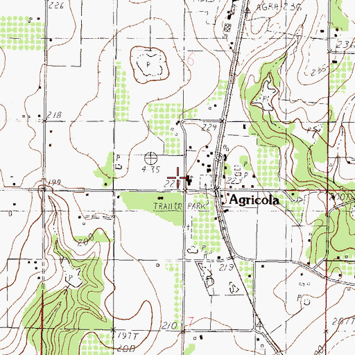 Topographic Map of Agricola Baptist Church, MS