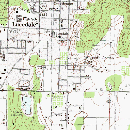 Topographic Map of Bethel Baptist Church, MS