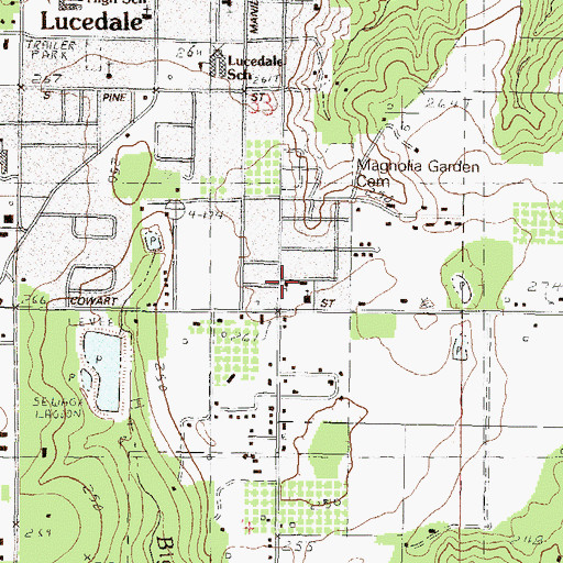 Topographic Map of Church of God, MS