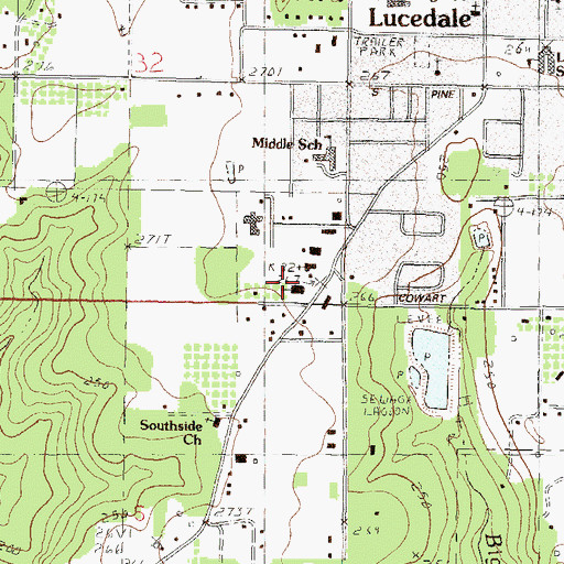 Topographic Map of Lighthouse First Pentecostal Church, MS