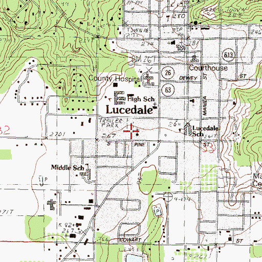 Topographic Map of Lily Grove Baptist Church, MS