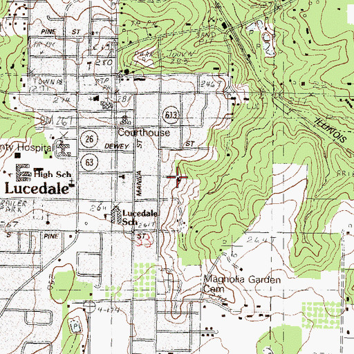 Topographic Map of Morning Star Baptist Church, MS