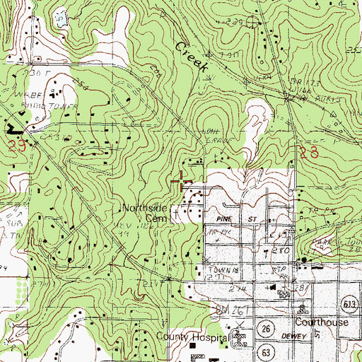 Topographic Map of Saint James United Methodist Church, MS