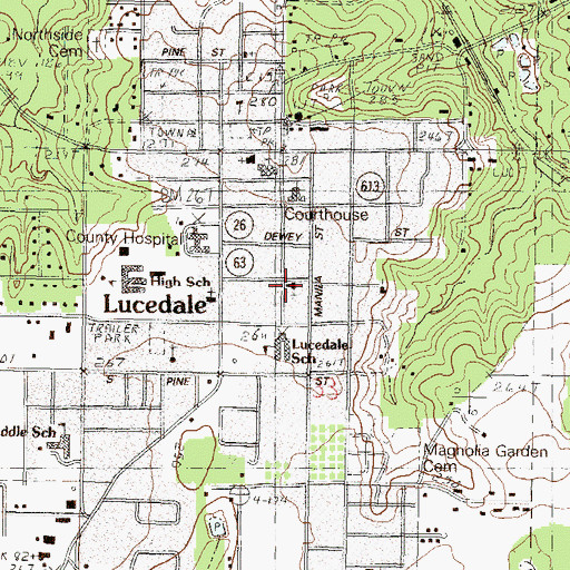 Topographic Map of Temple Baptist Church, MS