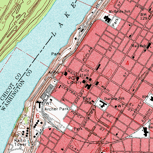 Topographic Map of Greenville Post Office, MS