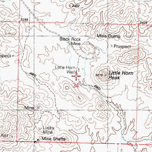 Topographic Map of Little Horn Well, AZ