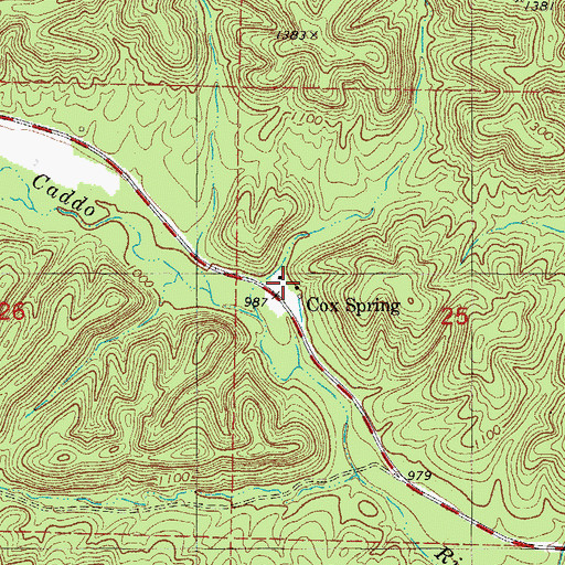 Topographic Map of Cox Spring, AR