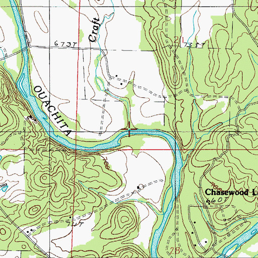 Topographic Map of Craft Creek, AR