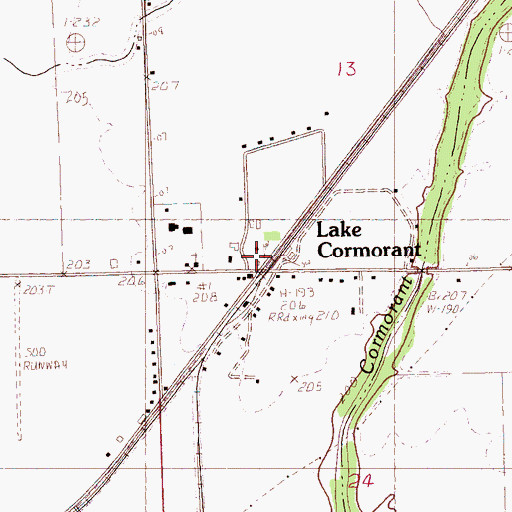 Topographic Map of Lake Cormorant Post Office, MS