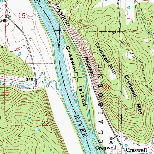 Topographic Map of Creswell Island, AR