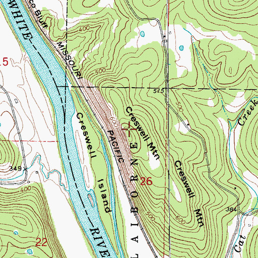 Topographic Map of Creswell Mountain, AR