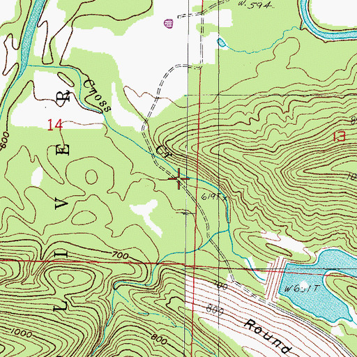 Topographic Map of Cross Creek, AR