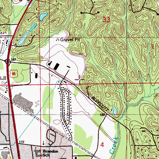 Topographic Map of Columbus Post Office, MS