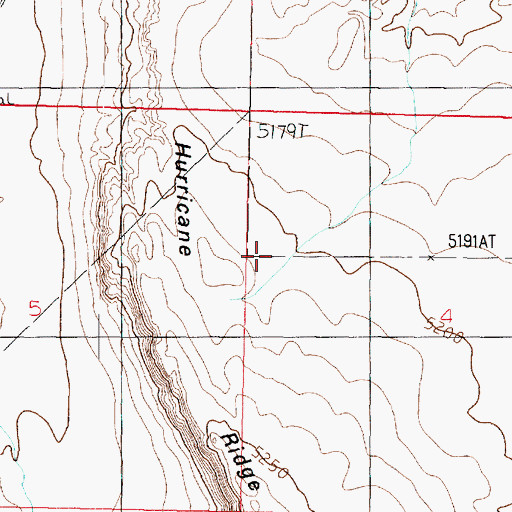 Topographic Map of Little Hurricane Ridge, AZ