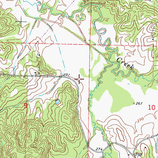 Topographic Map of Waugh Post Office (historical), MS