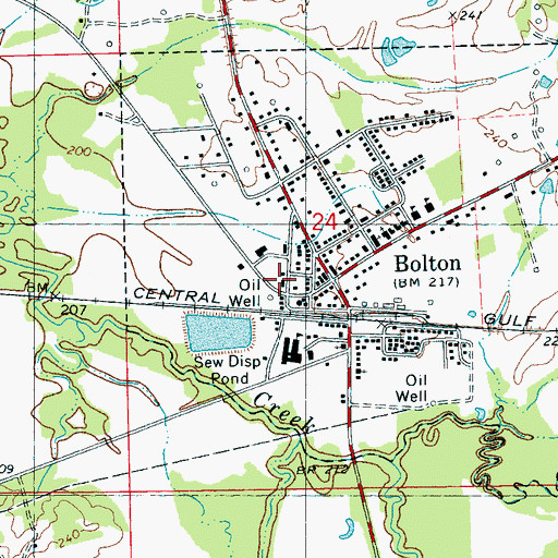 Topographic Map of Bolton Post Office, MS