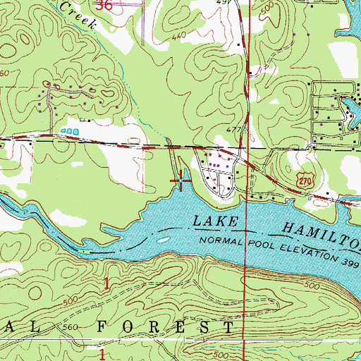 Topographic Map of Crudington Creek, AR
