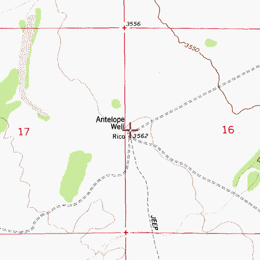 Topographic Map of Antelope Well, AZ