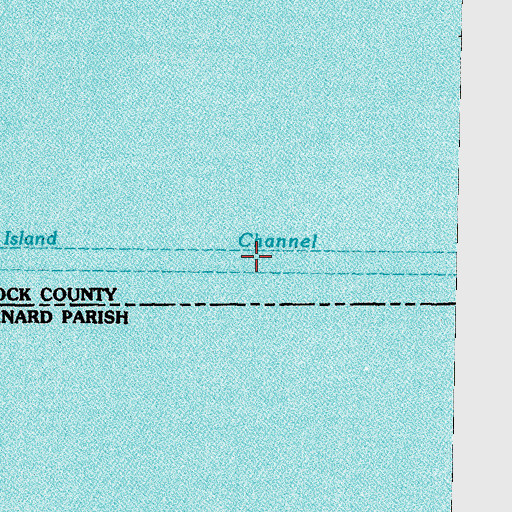Topographic Map of Grand Island Channel, MS
