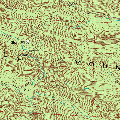 Topographic Map of Crystal Mountains, AR
