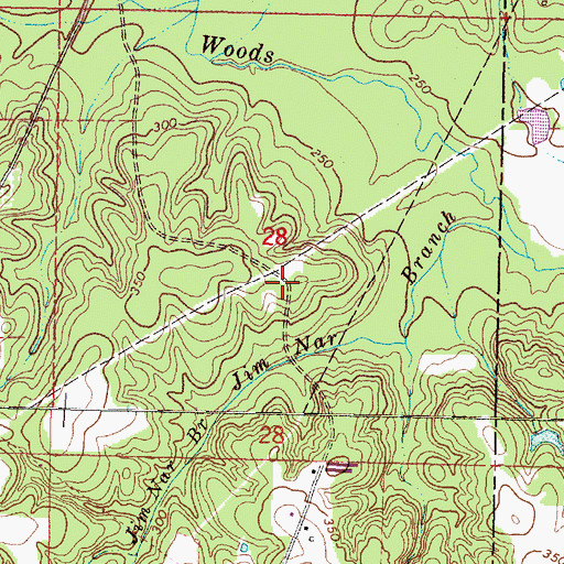 Topographic Map of Welch Post Office (historical), MS