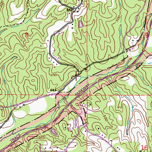 Topographic Map of Barnes Store Post Office (historical), MS