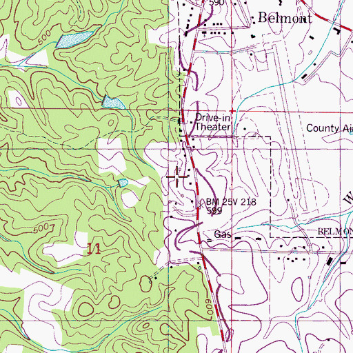 Topographic Map of Merora Post Office (historical), MS