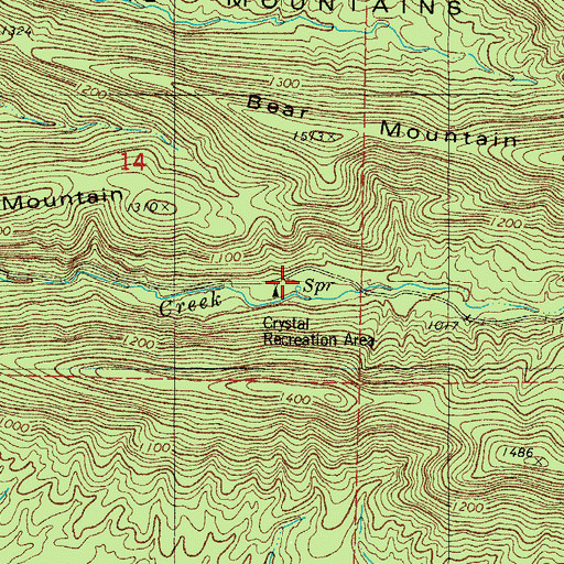 Topographic Map of Crystal Recreation Area, AR