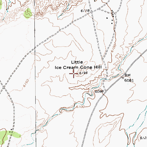 Topographic Map of Little Ice Cream Cone Hill, AZ