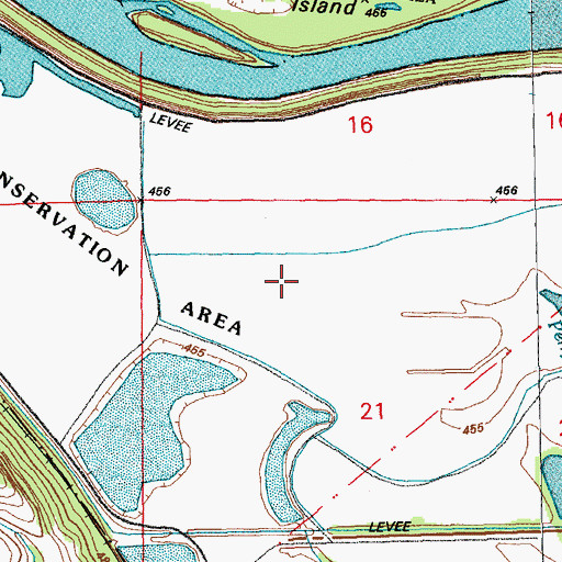 Topographic Map of Ted Shanks Conservation Area, MO