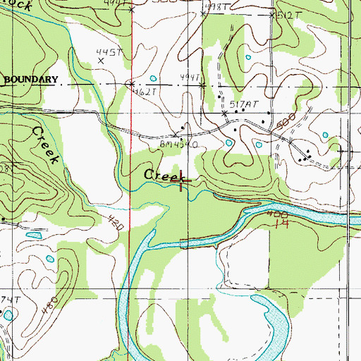 Topographic Map of Cudd Creek, AR