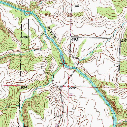 Topographic Map of Abels Branch, MO