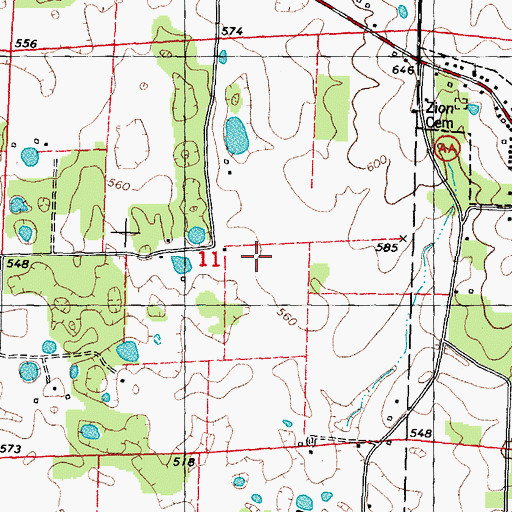 Topographic Map of Abernathy School (historical), MO