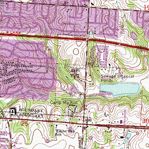 Topographic Map of Adair Park, MO