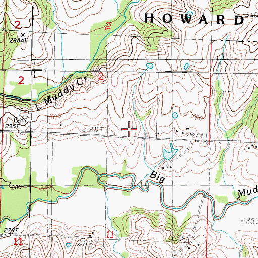Topographic Map of Adam School (historical), MO