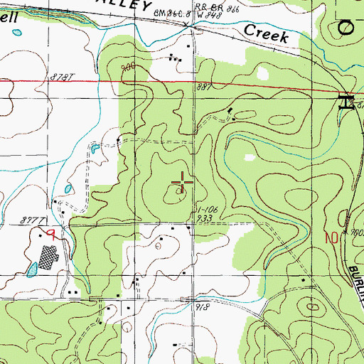 Topographic Map of Adams School (historical), MO
