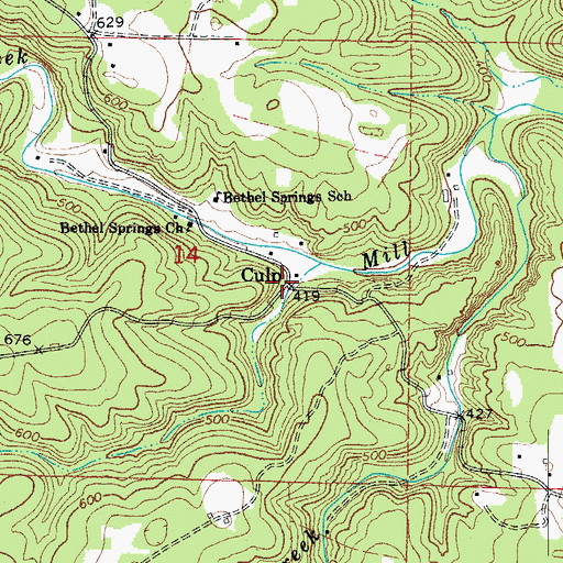 Topographic Map of Culp, AR