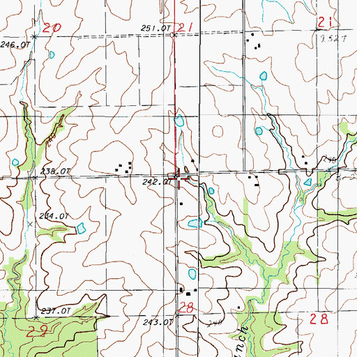 Topographic Map of Adams School, MO