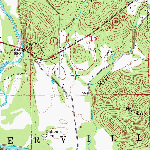 Topographic Map of Adkins Hollow, MO