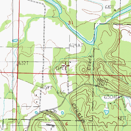 Topographic Map of Countiss Grave Yard, AR