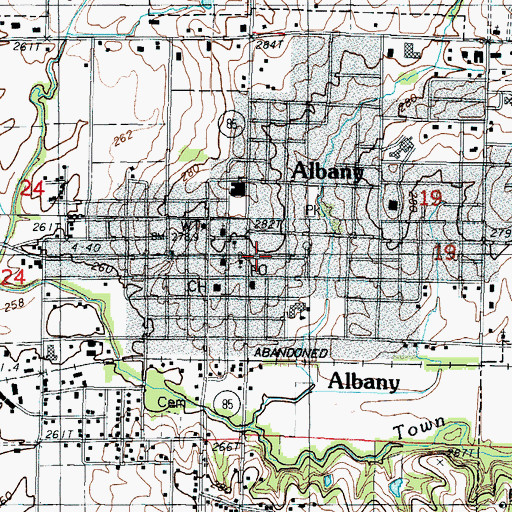 Topographic Map of Albany, MO