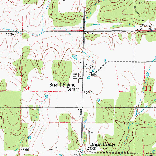 Topographic Map of Alberta School, MO