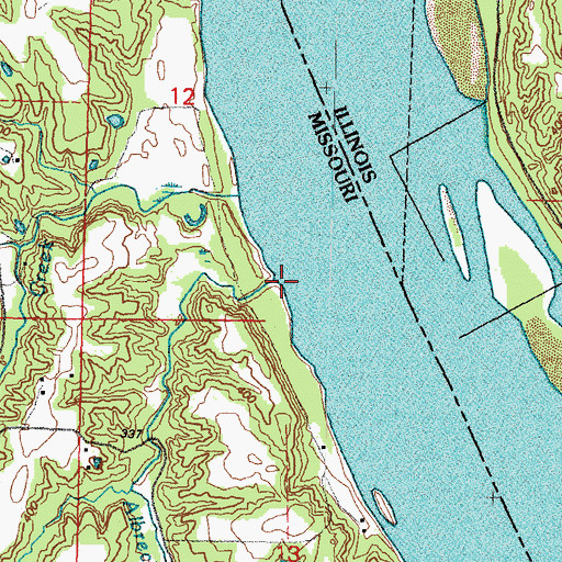 Topographic Map of Albrecht Creek, MO